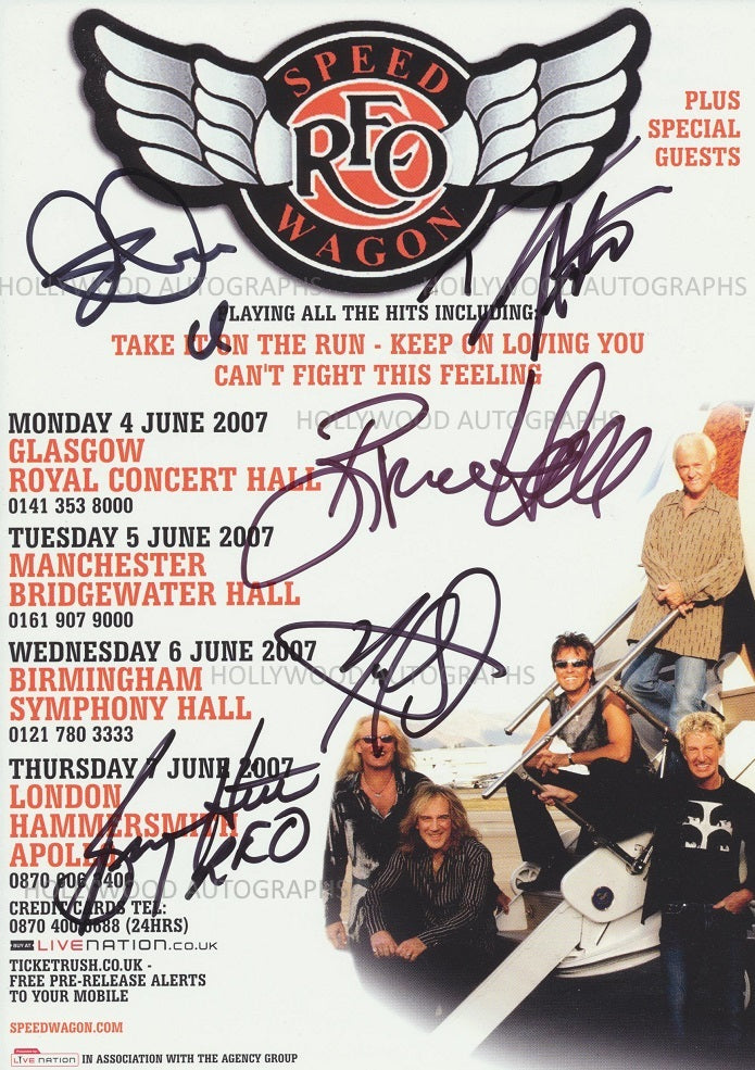 REO SPEEDWAGON - Multi-Signed A5 Flyer