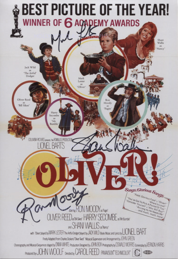 OLIVER Multi Signed 8"x11.5" Mini Poster - Signed by 3