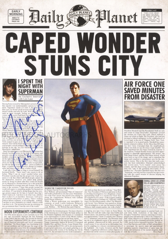 MARGOT KIDDER - Superman - A3 Newspaper Homage Cover
