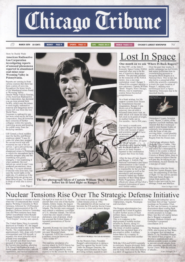 GIL GERARD - Buck Rogers - A3 Newspaper Homage Cover