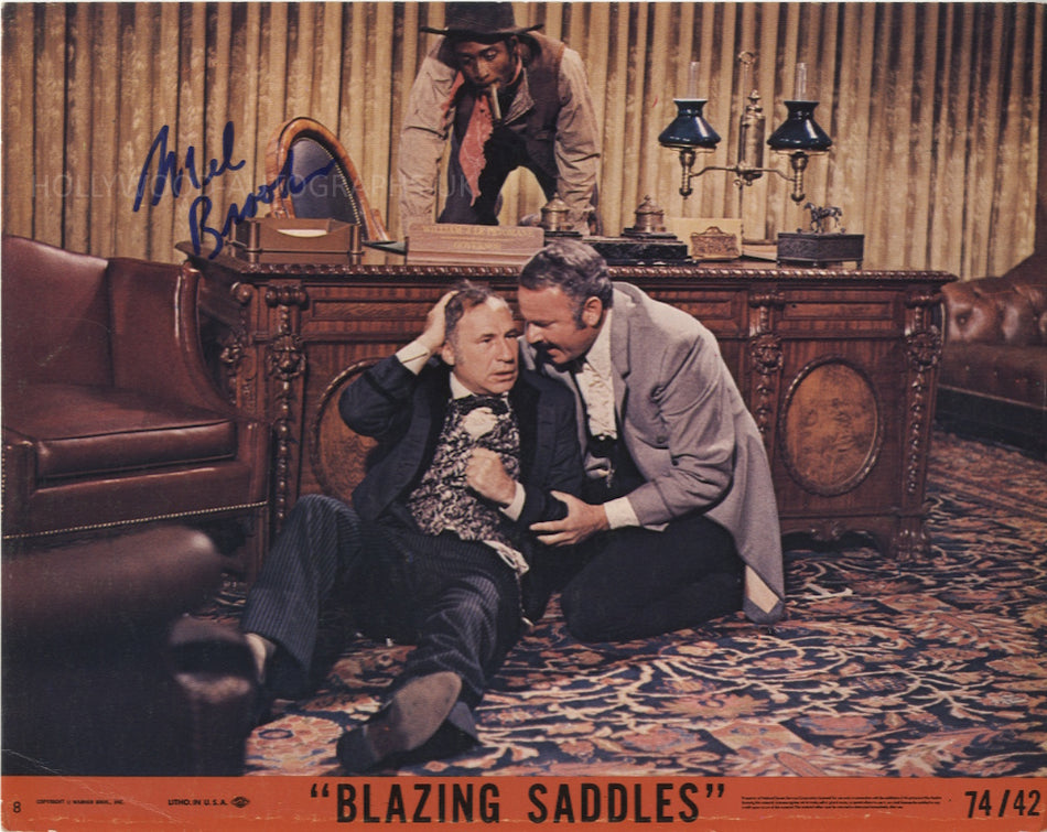 MEL BROOKS - Blazing Saddles Lobby Card - SWAU Certified