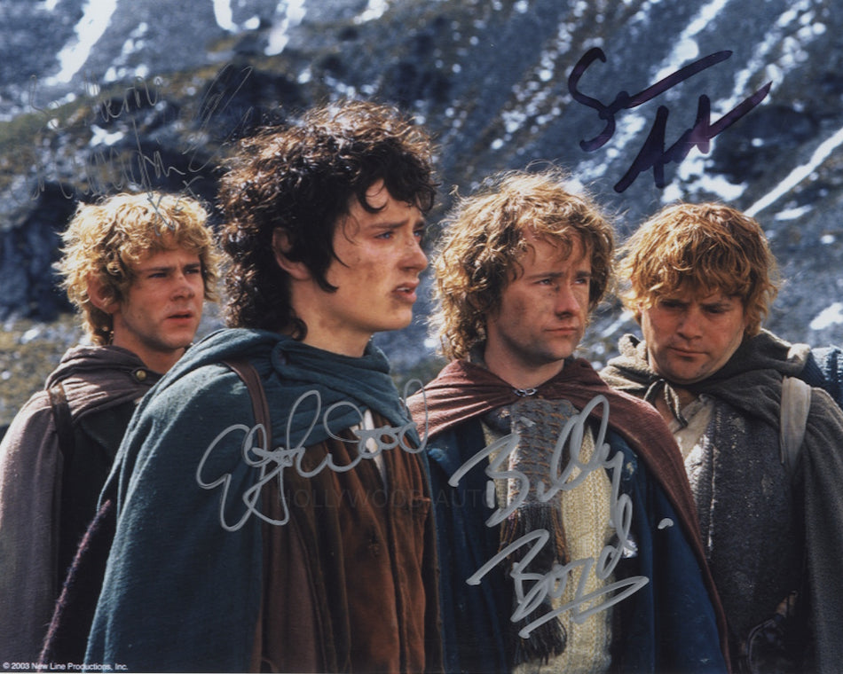 LORD OF THE RINGS QUAD SIGNED CAST PHOTO - SWAU Certified