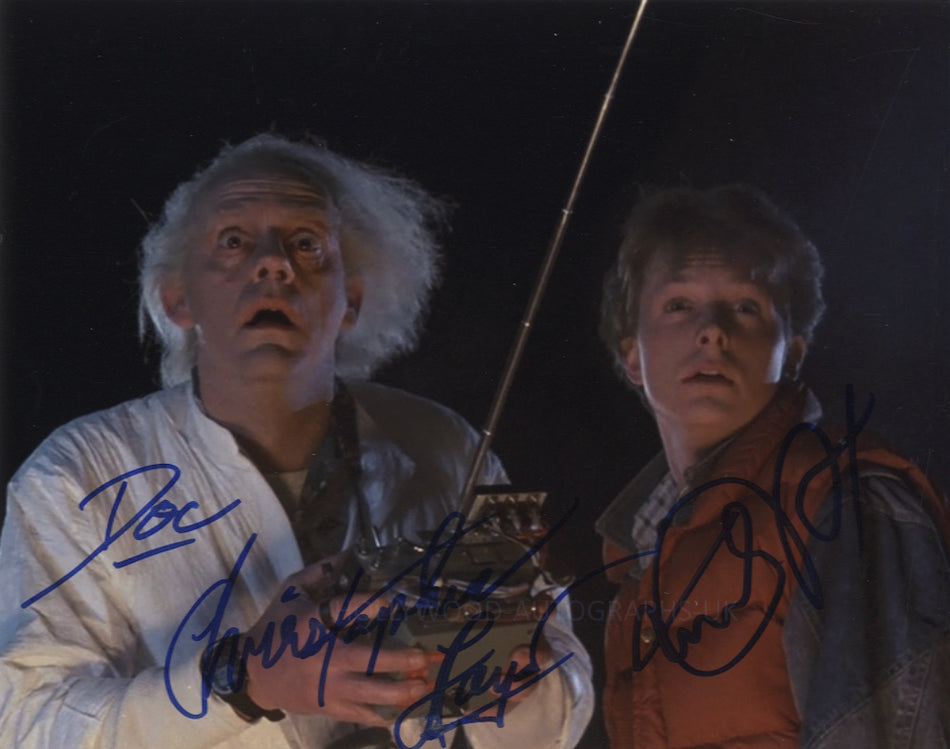 MICHAEL J. FOX and CHRISTOPHER LLOYD - Back To The Future - Beckett Witnessed