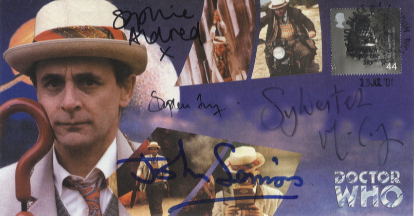 SYLVESTER McCOY, SOPHIE ALDRED, JOHN SESSIONS & STEPHEN FRY - Doctor Who Signed Cover