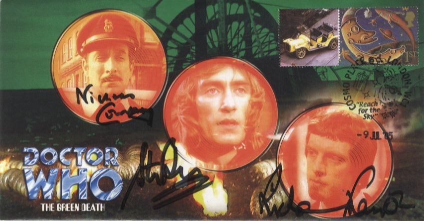 NICHOLAS COURTNEY, STEWART BEVAN & RICHARD FRANKLIN- Doctor Who Signed Cover