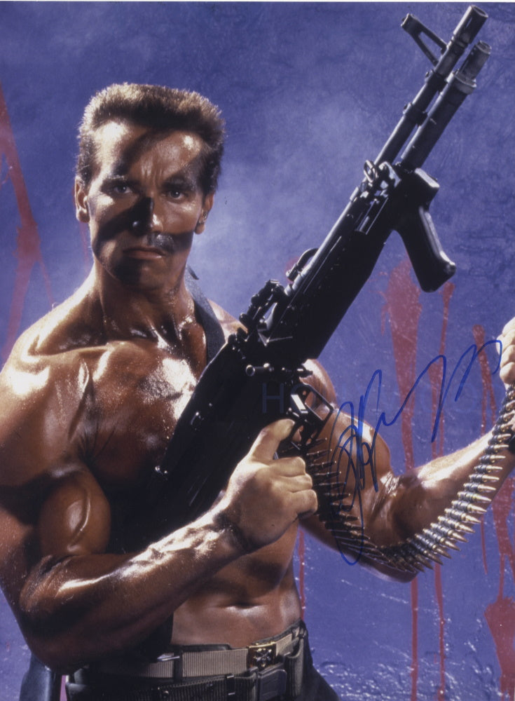 ARNOLD SCHWARZENEGGER - Commando  12"x 16"- Beckett Authenticated