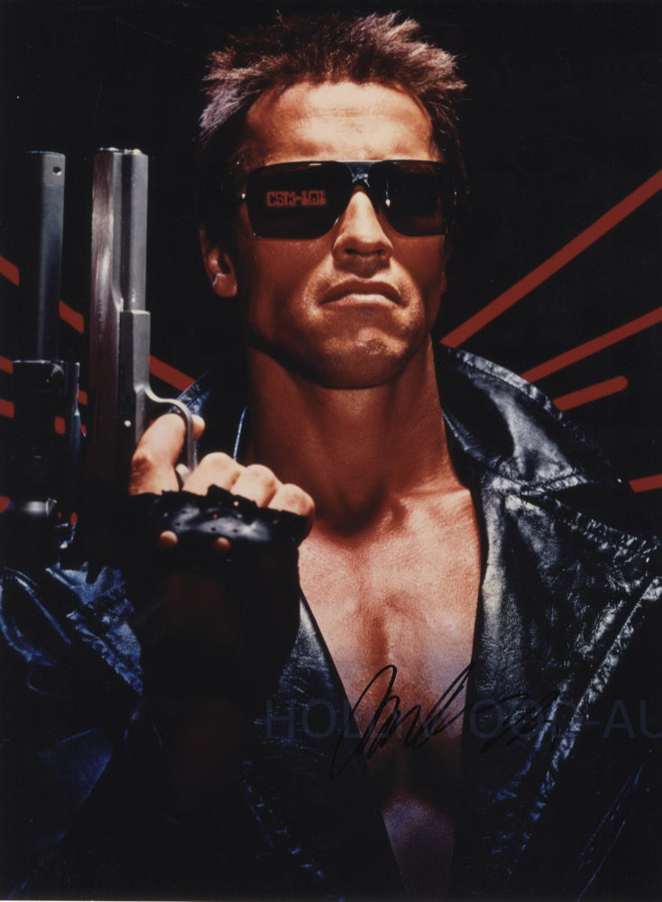 ARNOLD SCHWARZENEGGER - Terminator 12"x 16"- Beckett Authenticated