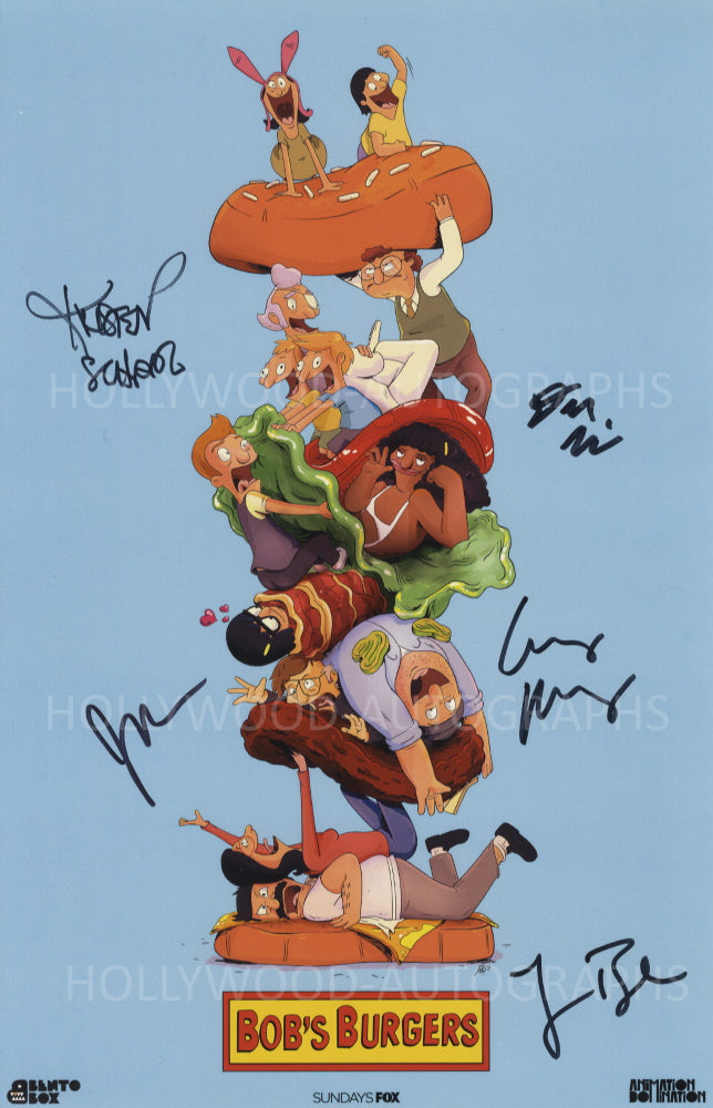 BOB'S BURGERS Multi Signed 11"x17" Cast Poster - 5 Signatures