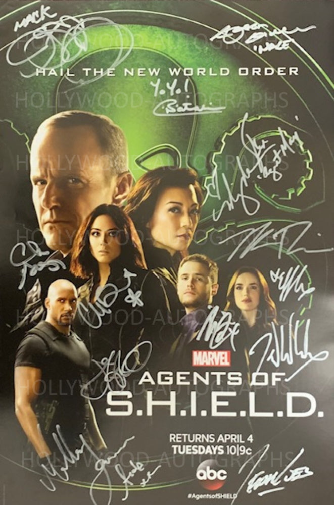 Marvel's AGENTS OF S.H.I.E.L.D. Multi Signed 13"x20" Cast Poster - Signed by 13