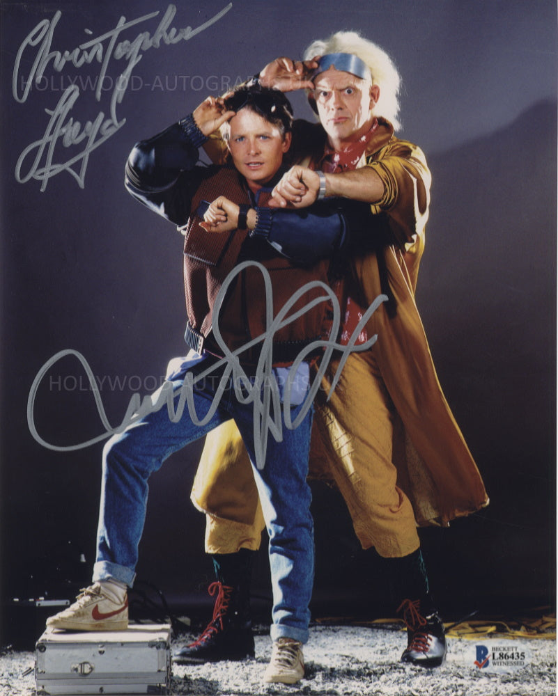 MICHAEL J. FOX and CHRISTOPHER LLOYD - Back To The Future - Beckett Witnessed