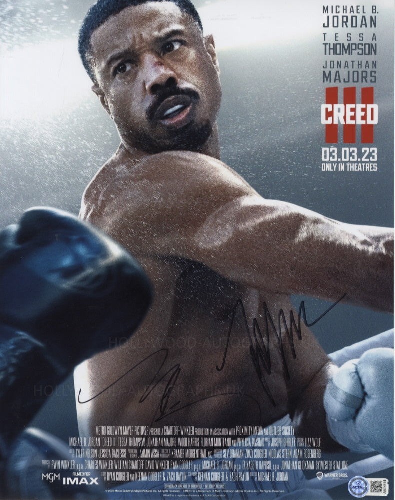 MICHAEL B. JORDAN and TESSA THOMPSON - Creed Dual Signed - 11"x 14" - ACG Certified