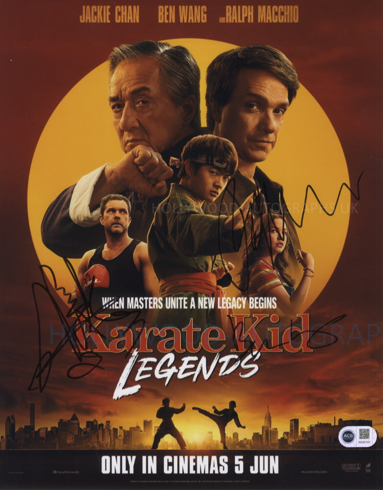 JACKIE CHAN, BEN WANG and RALPH MACCHIO - Karate Kid: Legends 11" x 14" - ACG Certified