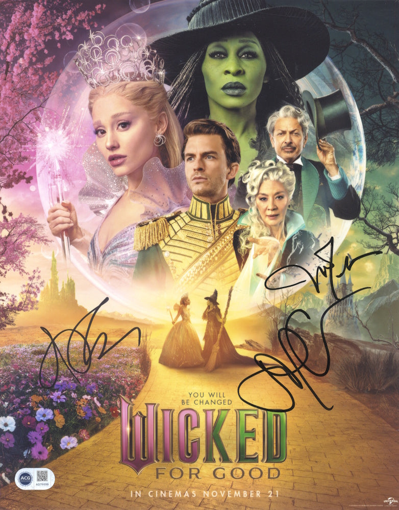 WICKED FOR GOOD Triple Signed 11"x 14" - ACG Certified