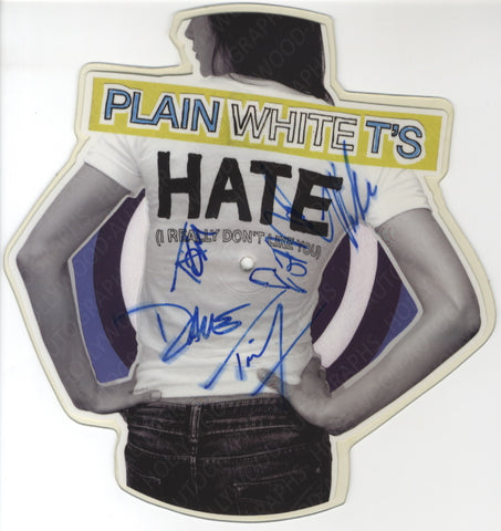 PLAIN WHITE T'S - I Really Don't Like You - Multi Signed 12" Vinyl Picture Disc