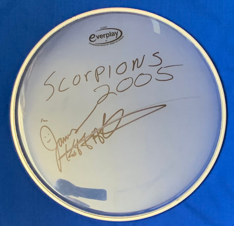 JAMES KOTTAK - Scorpions Signed Drum Head