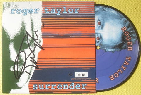 ROGER TAYLOR - SURRENDER 7&quot; Signed Vinyl Picture Disc - Queen